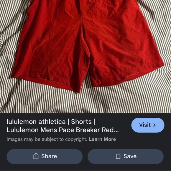 lululemon athletica Men's Vibrant burgundy xxl Athletic Shorts - Picture 2 of 2